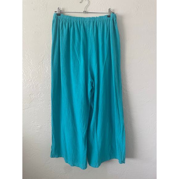 Oh My Gauze! Sammy Pants Pull On Cropped Wide Leg Beachy Lagenlook Boho XXL - Picture 4 of 6